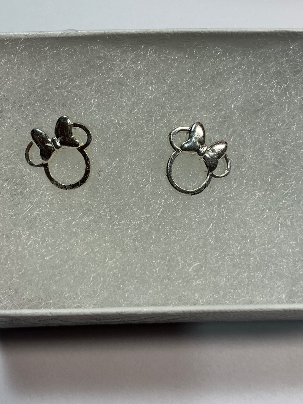 JCM Sterling Silver Disney Minnie Mouse Bow Stud Earrings